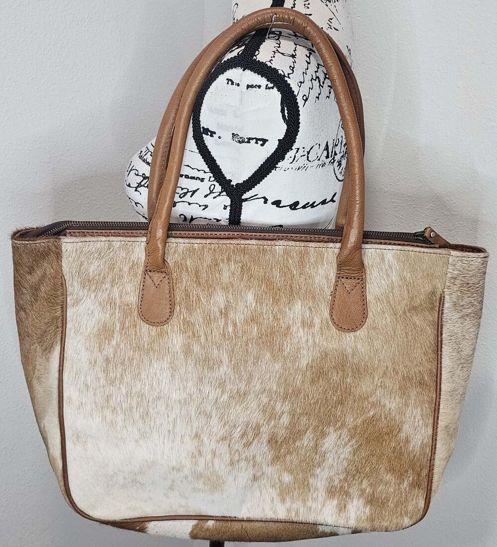 Real Cowhide Hair on Tote Bag Natural Pony Skin Western Handbag Laptop Bag LARGE
